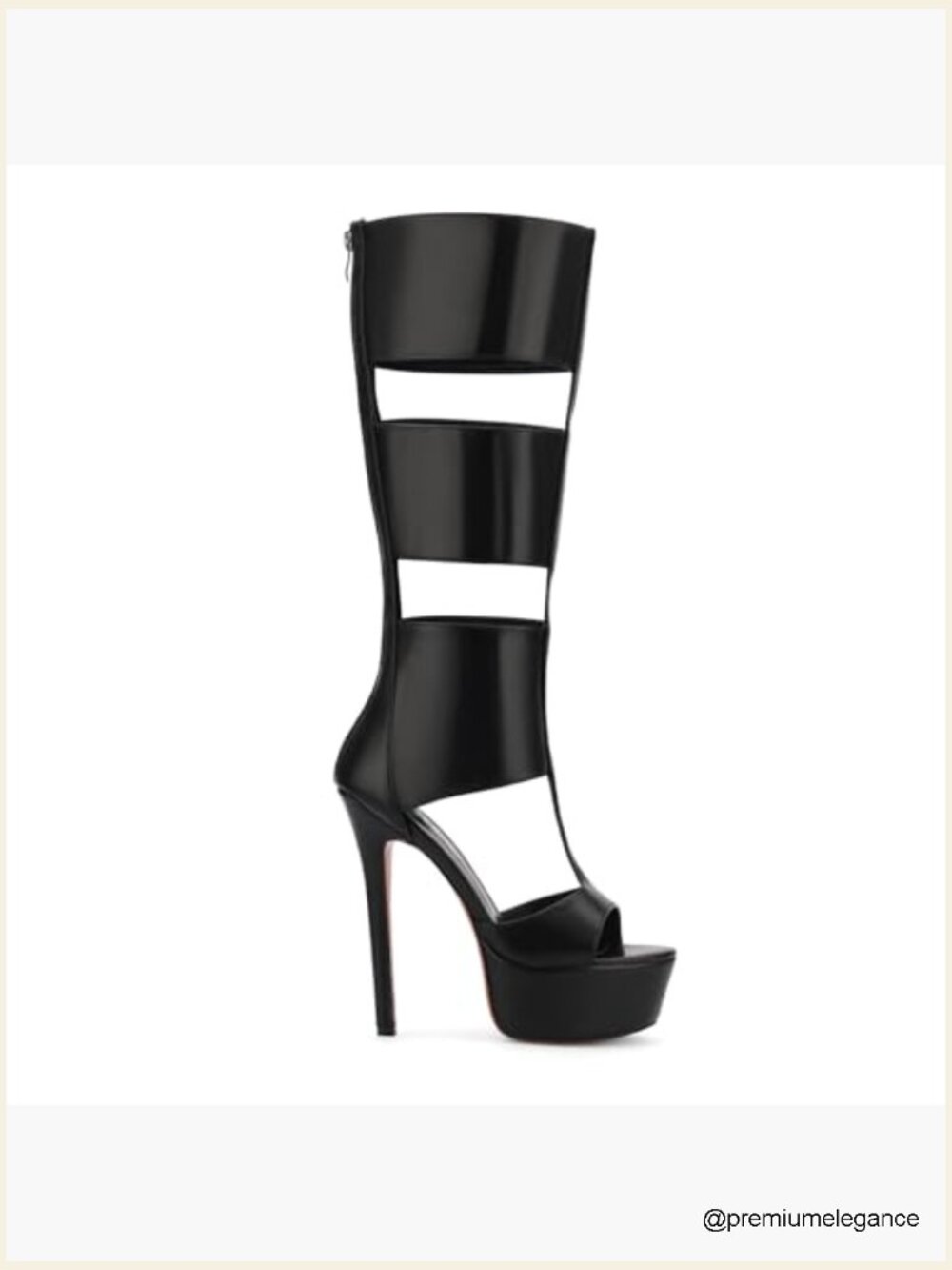 Platform Knee High Gladiator Sandals Open Toe Heeled Booties Summer Party - Picture 5 of 7